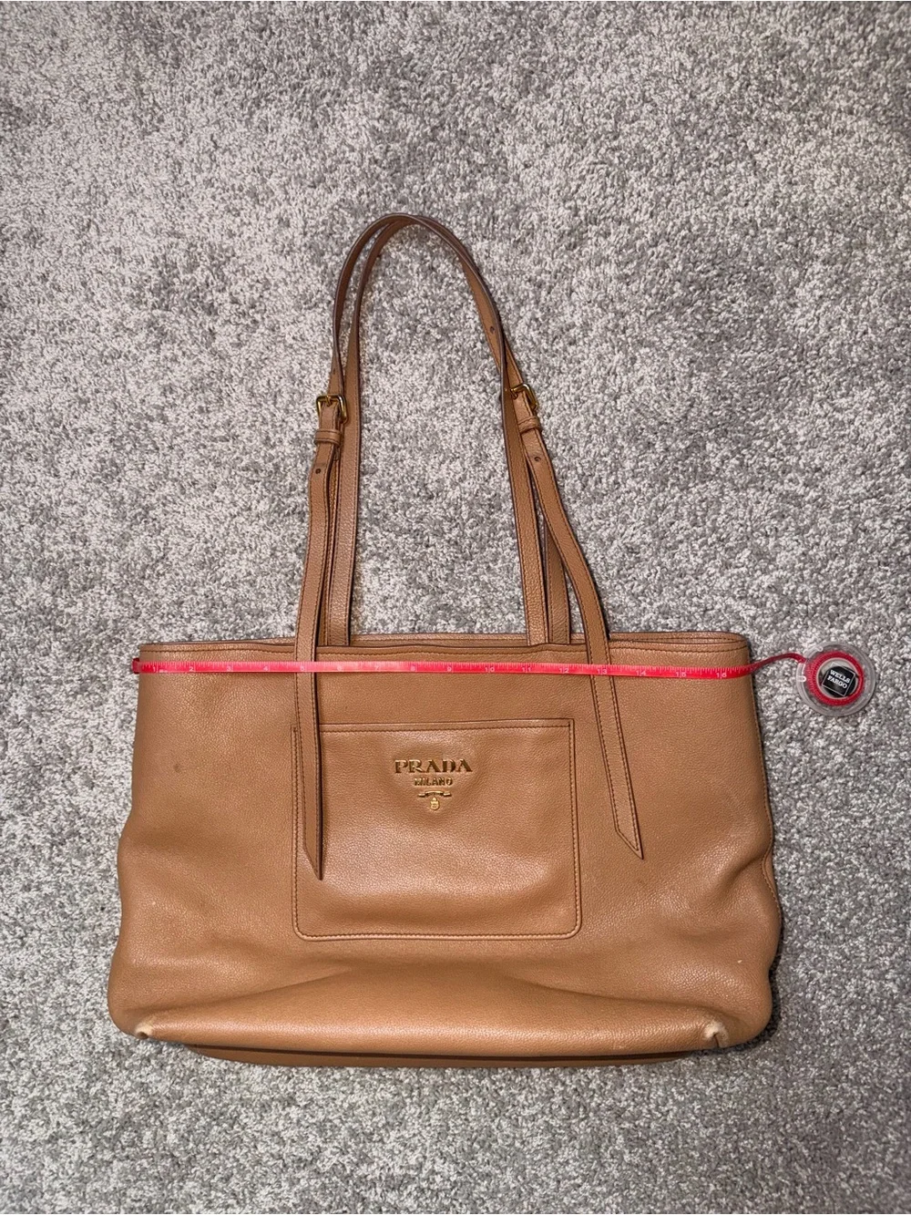 Vitello Daino Leather Vitello Daino Front Pocket Tote